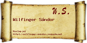 Wilfinger Sándor névjegykártya